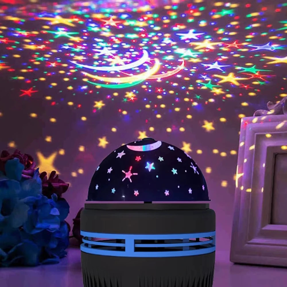 USB Galaxy Projector Aurora RGB 5V Night Lights Auto Rotating Sound Activated DMX Remote Control Home Theater Room Decorations