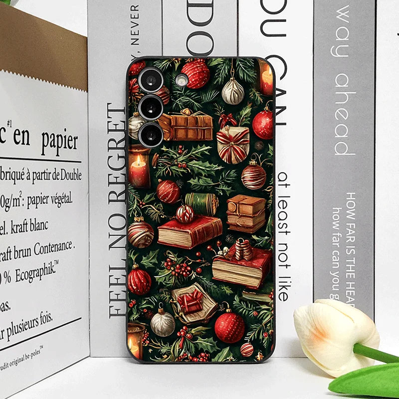 Christmas Decorations Bookshelf Book Print Phone Case for Honor Huawei 200 100 PRO 80 90 70 Lite X9 X8 Magic 7 6 5Pro Soft Cover