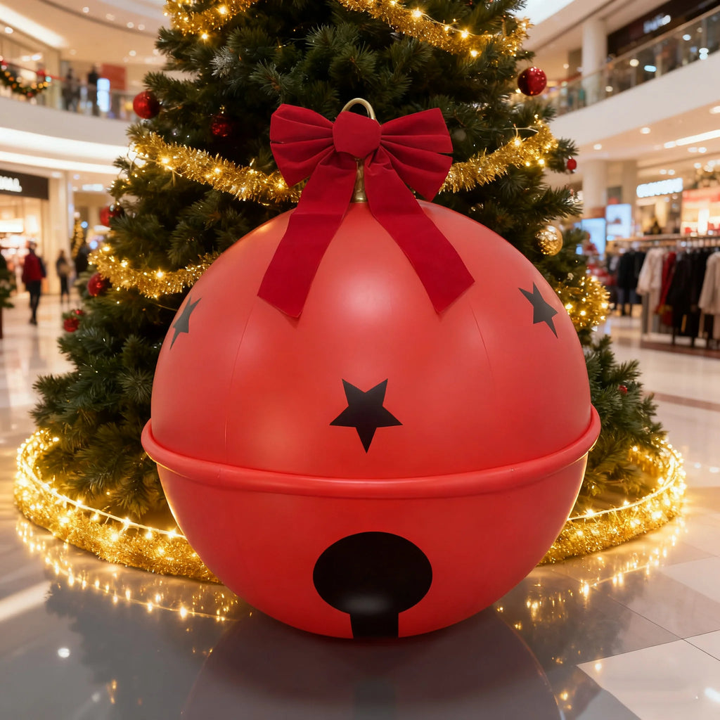 23.5inch Giant Christmas Inflatable Bell Balls, Large Bell Balls, Joyful Christmas Decorations, Christmas Balloons, Outdoor Decorations, Suitable for Garden, Yard, Patio, and Holiday Decorations