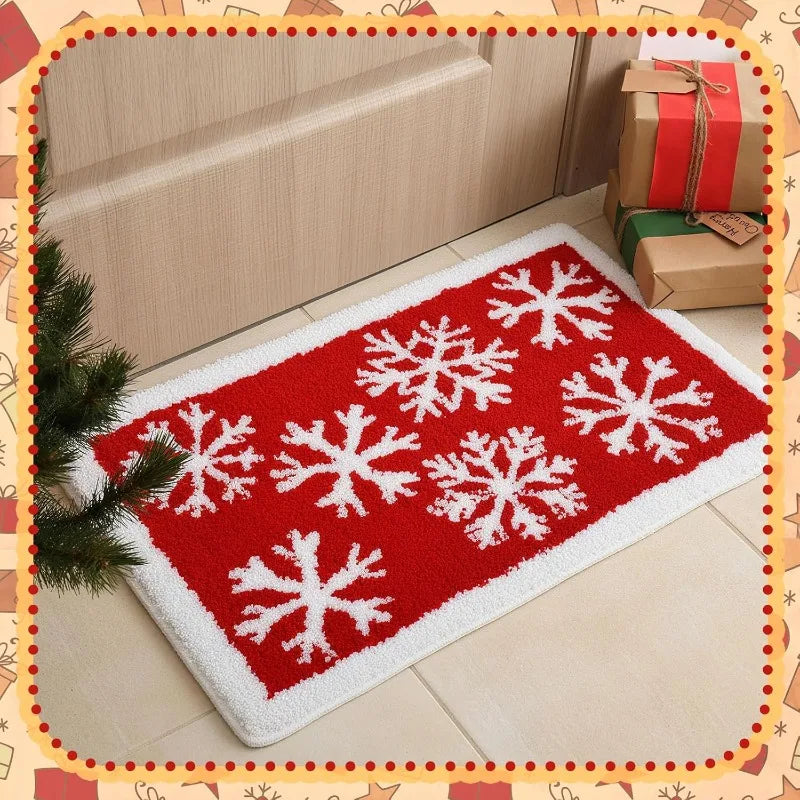 Christmas Floor Mat Absorbent Non Slip Bathroom Kitchen Holiday Decoration