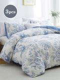 3Pcs Floral Pattern Duvet Cover Set, Bedding, Super Soft & Skin-Friendly Duvet Cover, Washed, Floral Print Duvet Cover Set, Includes Pillow Case, Excludes Comforter, Suitable for Single Bed, Double Bed, King Size Bed, Queen Size Bed, All Seasons, Home Decor, Bedding Gift Set, Machine Washable