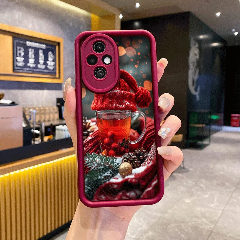 Hot Coffe Cup Christmas Decorate Cartoon Phone Case for Huawei Nova 11i 10 9 7 SE P20 P30 Pro Y70 Y61 Mate 50 40 PRO Soft Cover