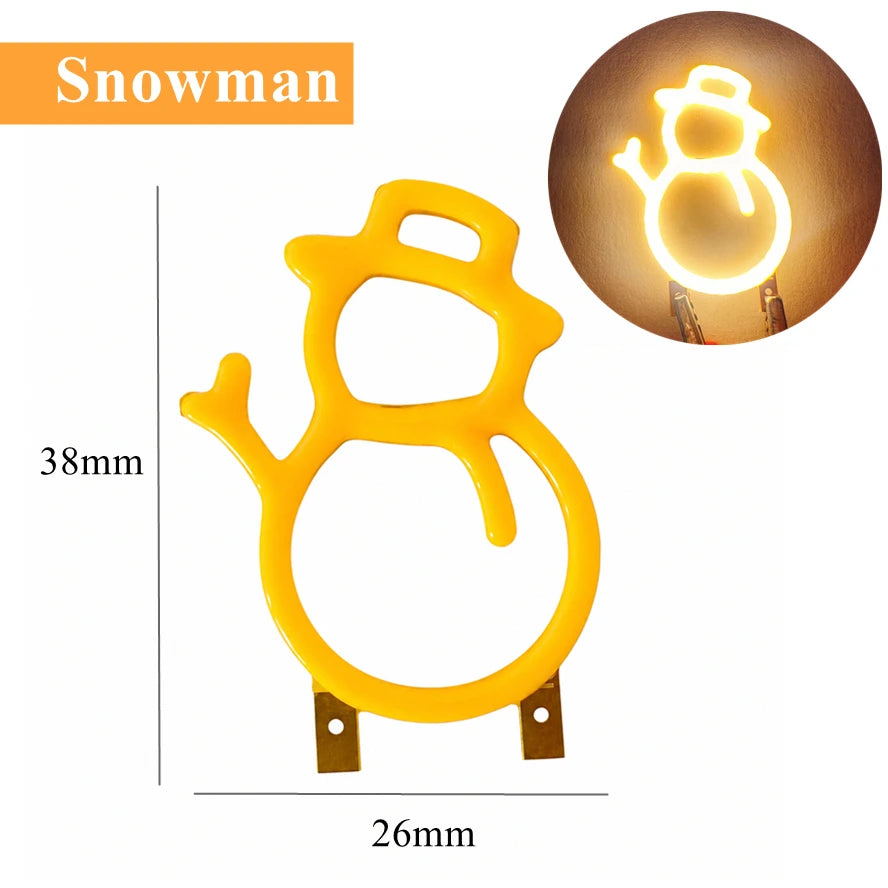 Christmas Decoration LED Neon Sign Light Deer Head LED Lamp Christmas Hat Elk Tree Snowflake Decor Room Wall Shop Window Hang