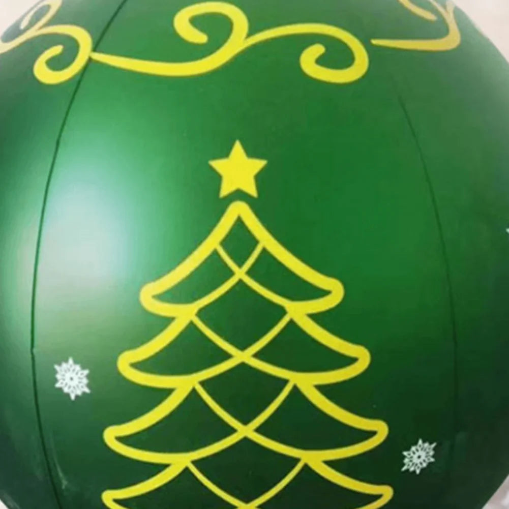 60cm PVC Giant Christmas Inflatable Ball 24 Inch Light Up Inflatable Christmas Ball Outdoor Xmas Tree Decorated Balls Ornaments