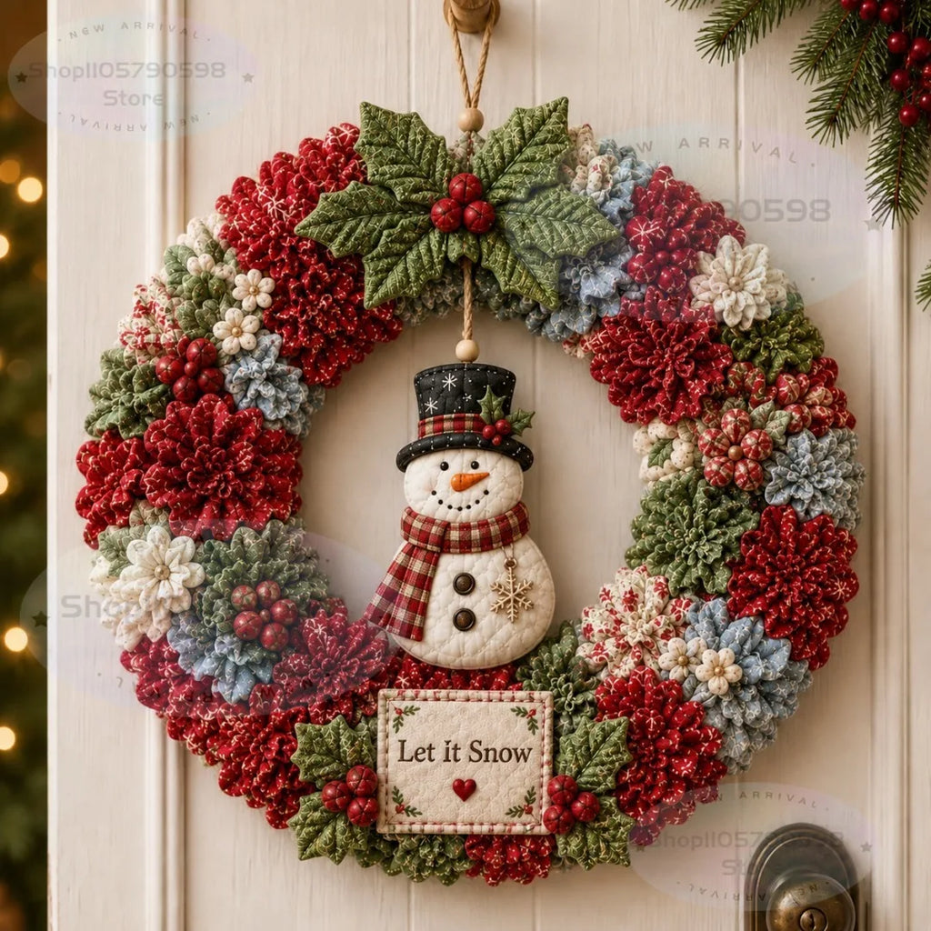 3D Fabric Poke Wreath DIY Kit, Christmas Wreath DIY Kit for Adults,3D Fabric Poke Art Craft Kit,Holiday Wreath Making Kit