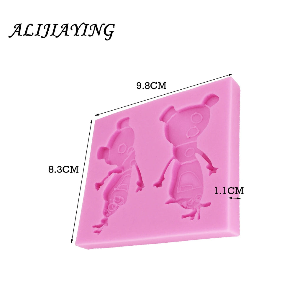 1Pcs DIY Christmas snowman Silicone Mold Frozen Fondant Cake Wedding Party Decorating Tools Kitchen Bakeware Cooking Tools D0165