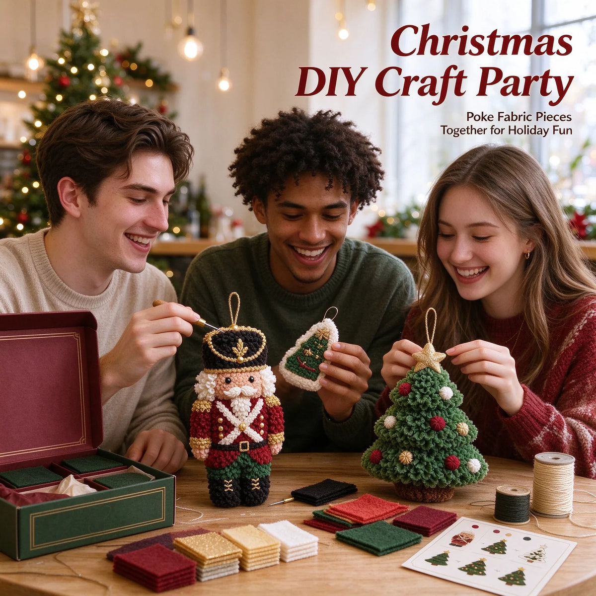 New 3D Fabric Poke Christmas Ornament Kit for Christmas Trees and Soldiers, holiday gifts, home decor ornaments, and pendants