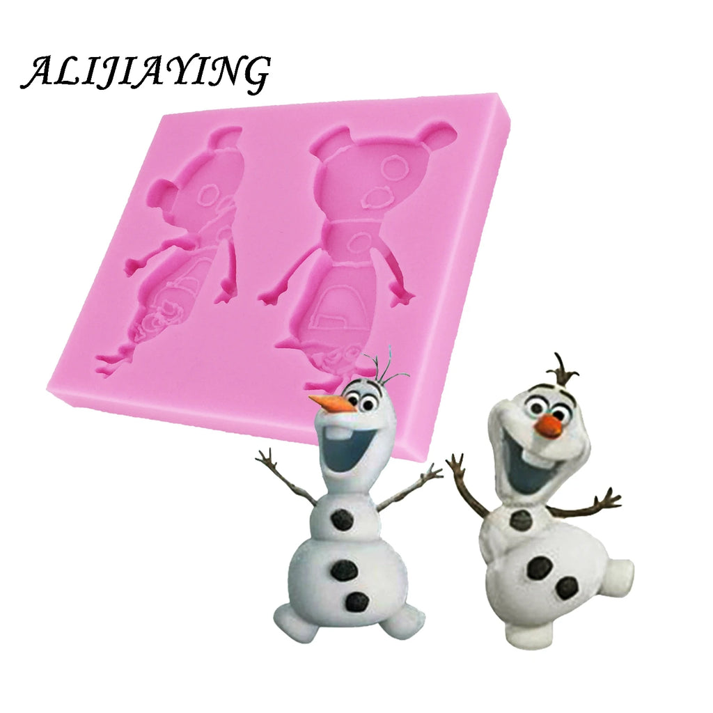 1Pcs DIY Christmas snowman Silicone Mold Frozen Fondant Cake Wedding Party Decorating Tools Kitchen Bakeware Cooking Tools D0165