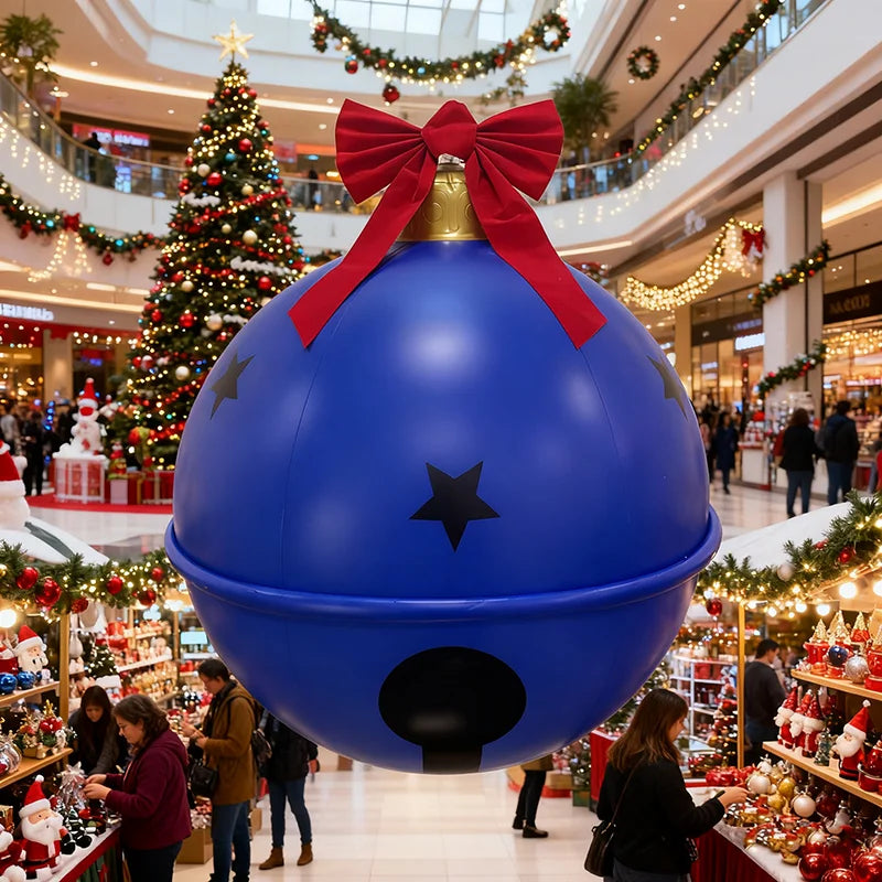 23.5inch Giant Christmas Inflatable Bell Balls, Large Bell Balls, Joyful Christmas Decorations, Christmas Balloons, Outdoor Decorations, Suitable for Garden, Yard, Patio, and Holiday Decorations