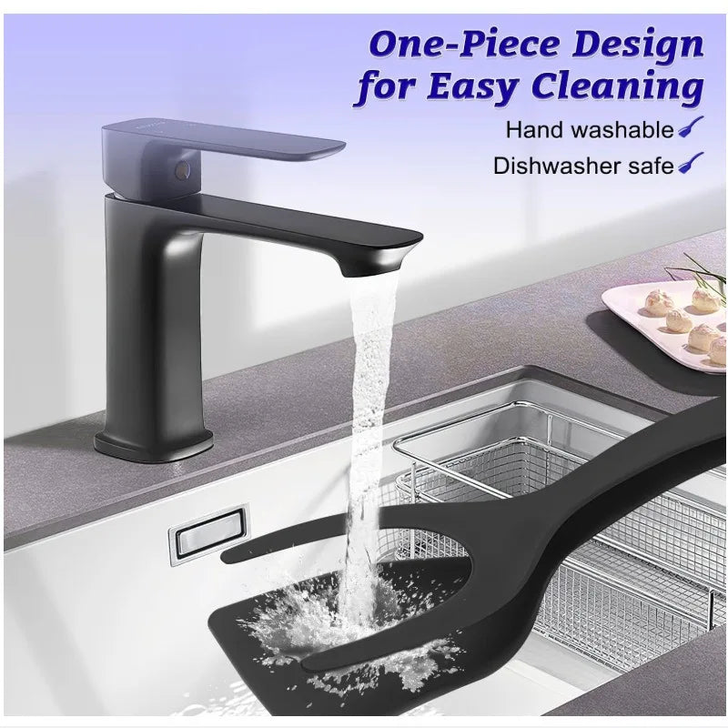 2 in 1 Grip Flip Spatula Clamp Egg Pancake Fish French Toast Omelette Making Non Stick Home Kitchen Cooking Turner Tool