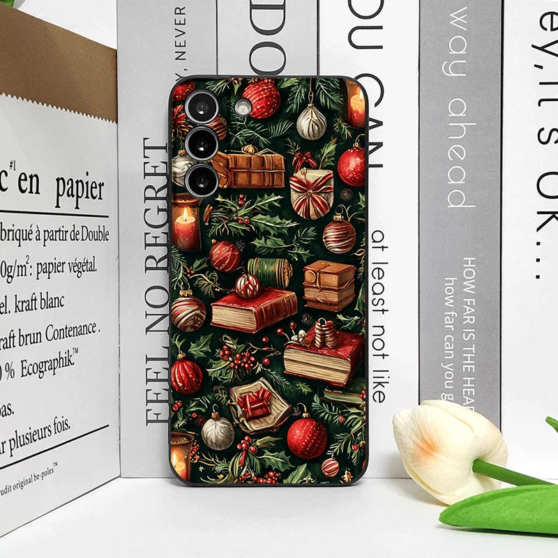 Christmas Decorations Bookshelf Book Print Phone Case for Honor Huawei 200 100 PRO 80 90 70 Lite X9 X8 Magic 7 6 5Pro Soft Cover