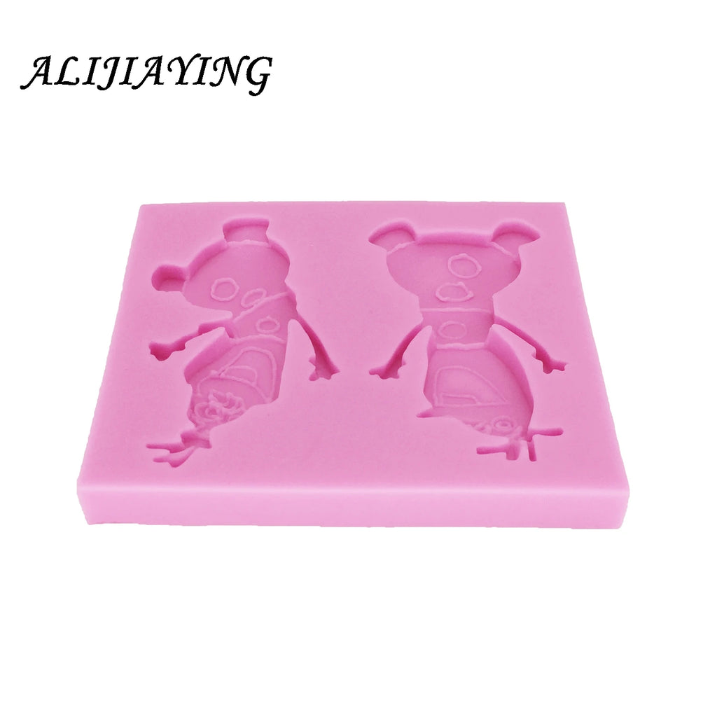 1Pcs DIY Christmas snowman Silicone Mold Frozen Fondant Cake Wedding Party Decorating Tools Kitchen Bakeware Cooking Tools D0165