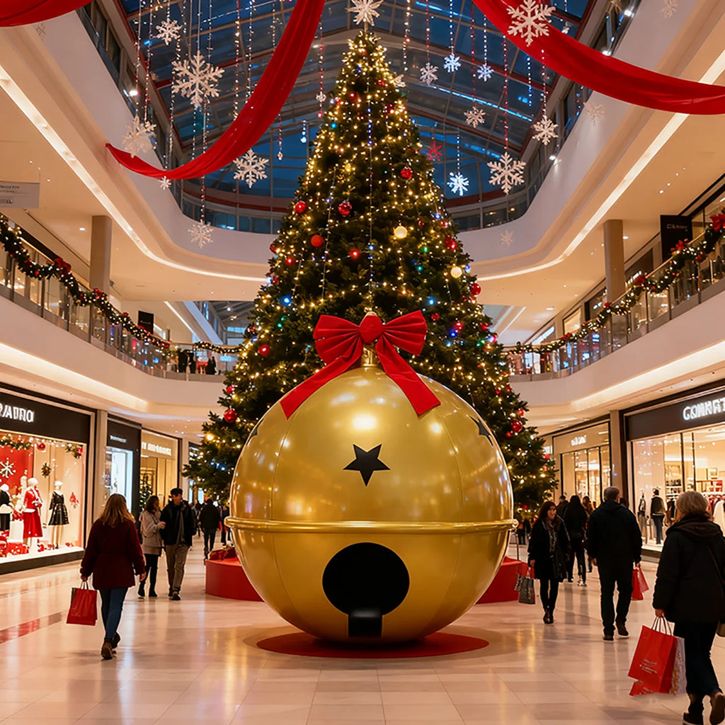 23.5inch Giant Christmas Inflatable Bell Balls, Large Bell Balls, Joyful Christmas Decorations, Christmas Balloons, Outdoor Decorations, Suitable for Garden, Yard, Patio, and Holiday Decorations