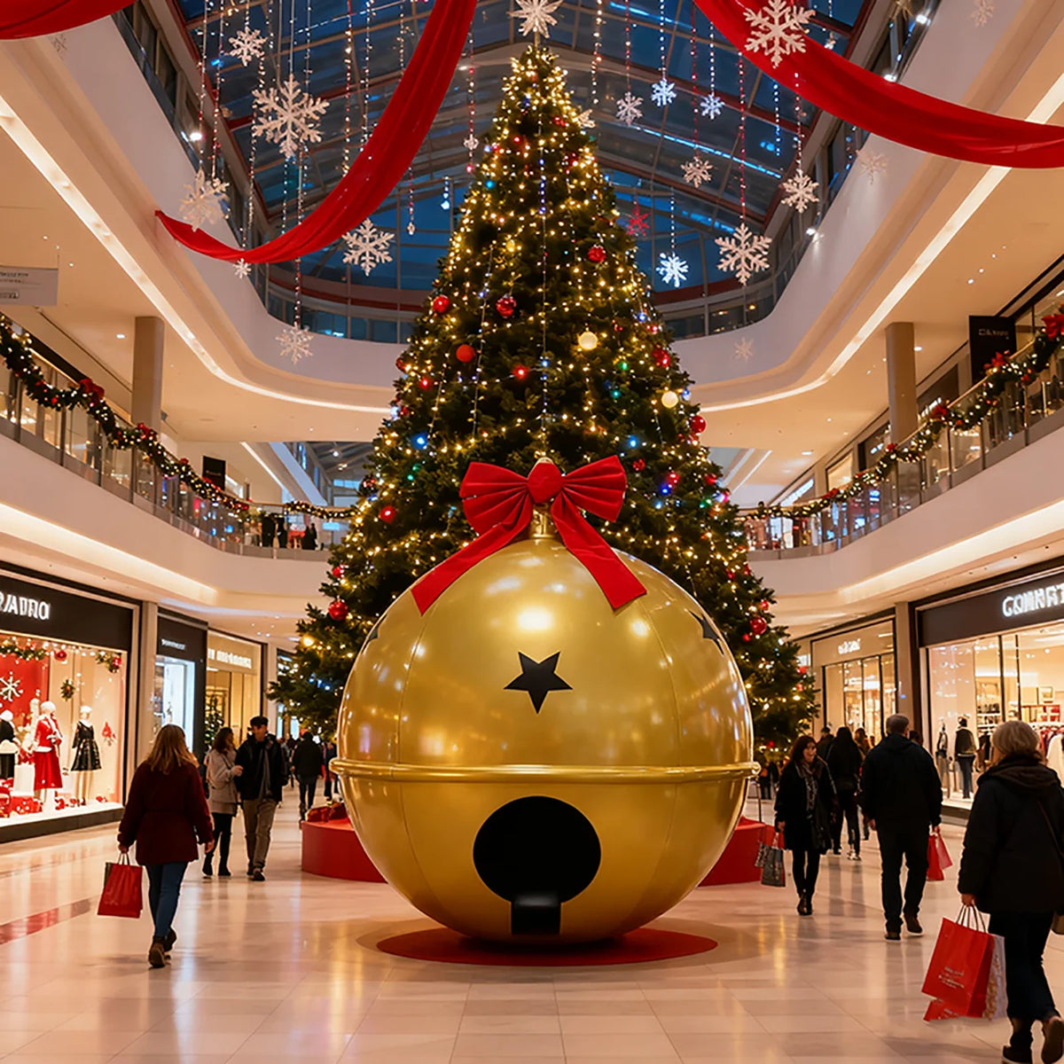 23.5inch Giant Christmas Inflatable Bell Balls, Large Bell Balls, Joyful Christmas Decorations, Christmas Balloons, Outdoor Decorations, Suitable for Garden, Yard, Patio, and Holiday Decorations
