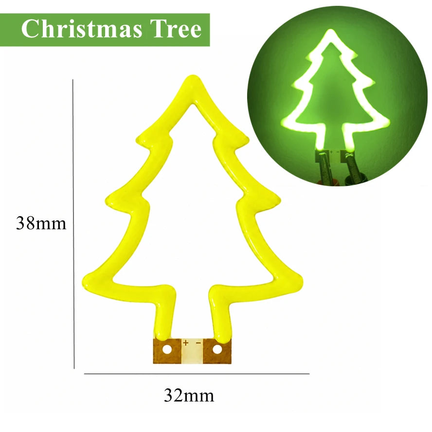 Christmas Decoration LED Neon Sign Light Deer Head LED Lamp Christmas Hat Elk Tree Snowflake Decor Room Wall Shop Window Hang