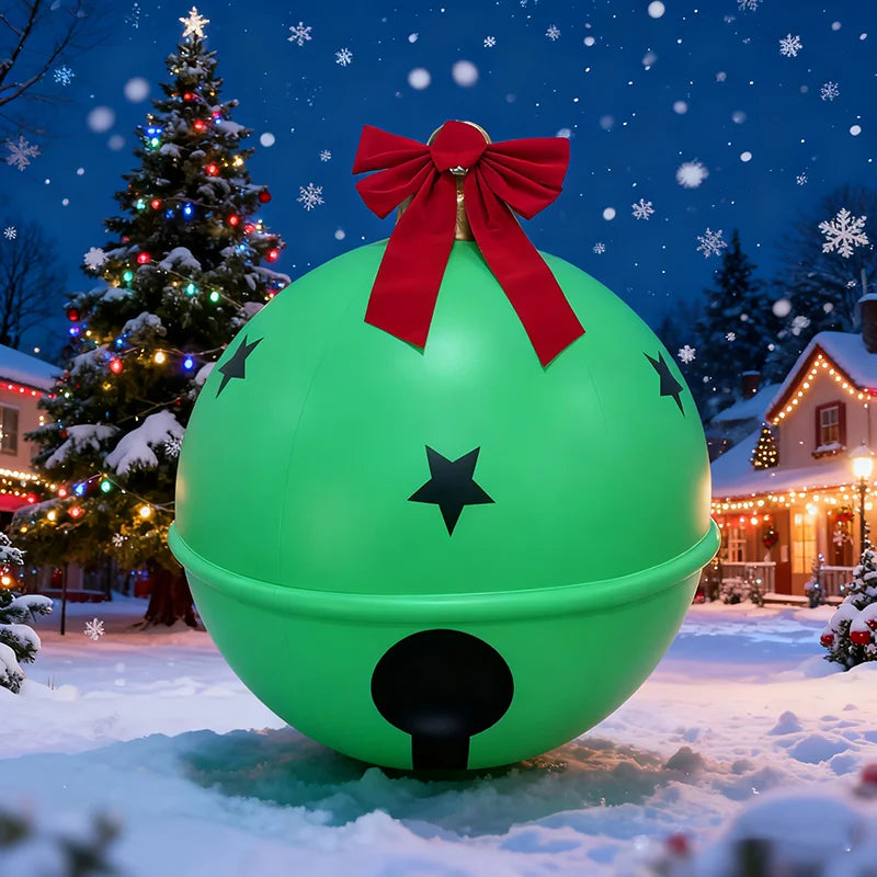 23.5inch Giant Christmas Inflatable Bell Balls, Large Bell Balls, Joyful Christmas Decorations, Christmas Balloons, Outdoor Decorations, Suitable for Garden, Yard, Patio, and Holiday Decorations