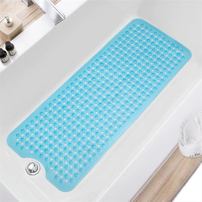 Extra Long Non-Slip Bath Mat Bath Tub Shower Mats Washable Bathtub Mat with Drain Holes