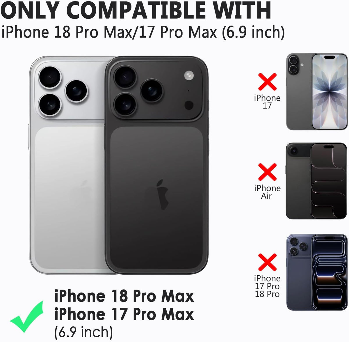 Phone Case Compatible with Iphone 17 Pro Max & Iphone 18 Pro Max, Clear Case Shockproof Protective Bumper Slim Cover for 6.9 Inch