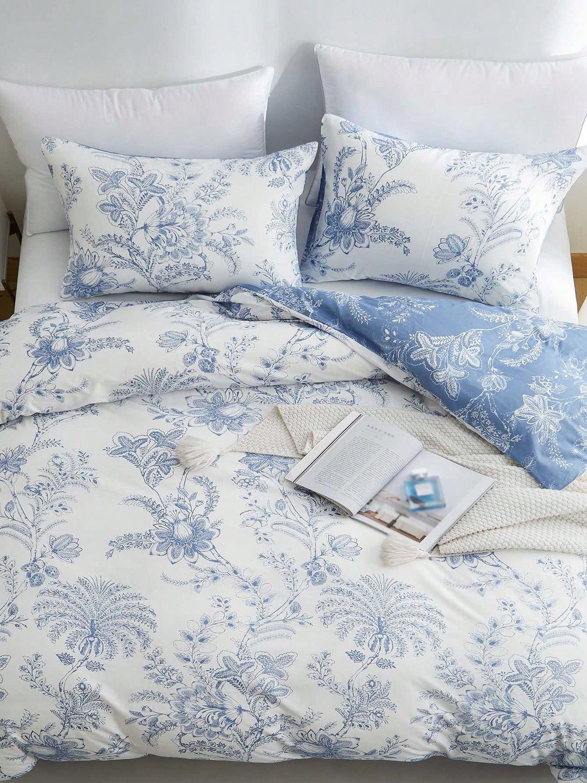 3Pcs Floral Pattern Duvet Cover Set, Bedding, Super Soft & Skin-Friendly Duvet Cover, Washed, Floral Print Duvet Cover Set, Includes Pillow Case, Excludes Comforter, Suitable for Single Bed, Double Bed, King Size Bed, Queen Size Bed, All Seasons, Home Decor, Bedding Gift Set, Machine Washable