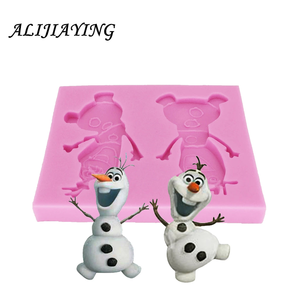 1Pcs DIY Christmas snowman Silicone Mold Frozen Fondant Cake Wedding Party Decorating Tools Kitchen Bakeware Cooking Tools D0165