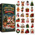 24-Day Mini Christmas Brick Ornament Advent Calendar,Unique Designs, Buildable Bricks, Hanging Loops Included, Holiday Countdown
