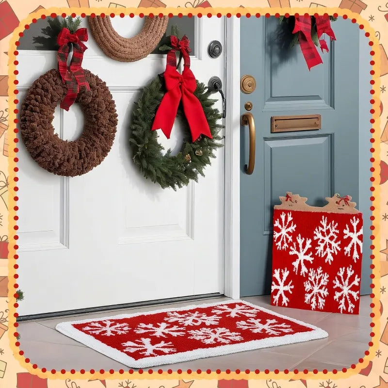 Christmas Floor Mat Absorbent Non Slip Bathroom Kitchen Holiday Decoration