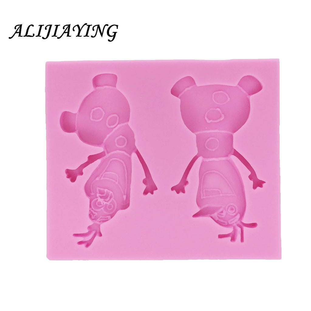 1Pcs DIY Christmas snowman Silicone Mold Frozen Fondant Cake Wedding Party Decorating Tools Kitchen Bakeware Cooking Tools D0165