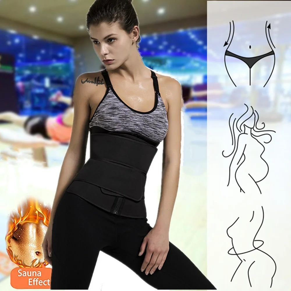Women Waist Trainer Cincher Corset Tummy Control Workout Sweat Band Slimmer Belly Belt Weight Loss Sports Girdle