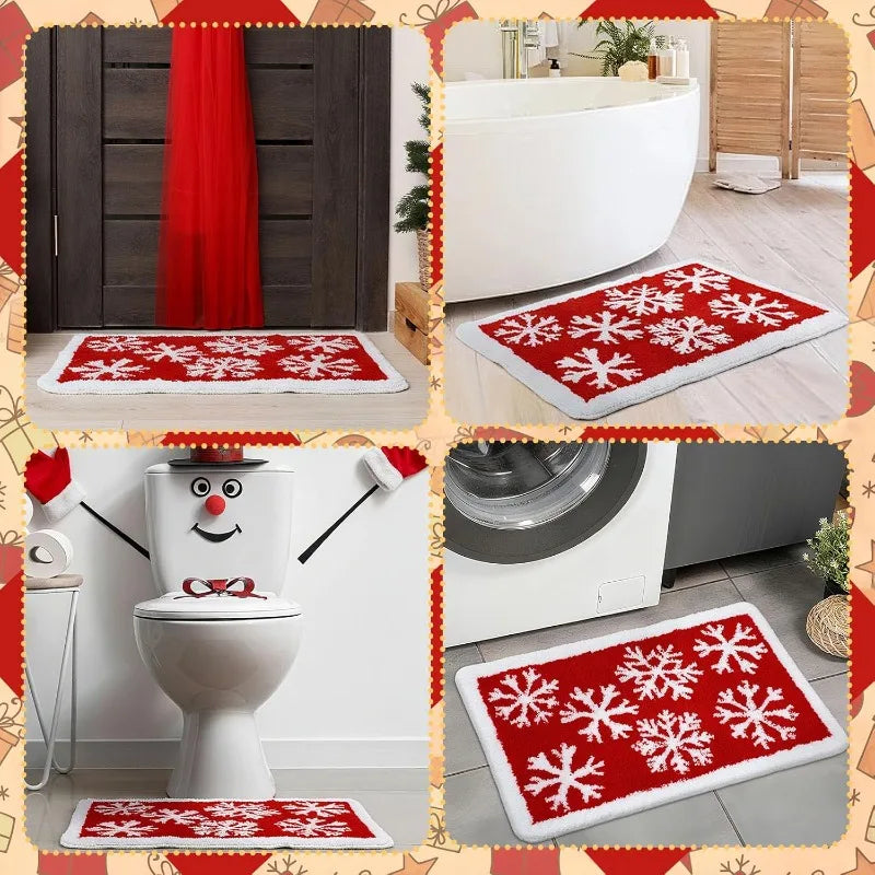 Christmas Floor Mat Absorbent Non Slip Bathroom Kitchen Holiday Decoration