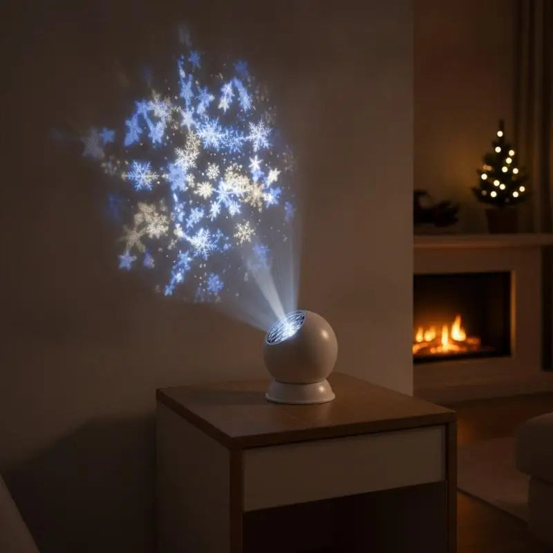 Christmas Snowflake LED Projector Lamp 360 Rotating Base Replaceable Lenses for Wedding Event Ambient Decor