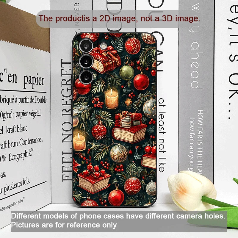 Christmas Decorations Bookshelf Book Print Phone Case for Honor Huawei 200 100 PRO 80 90 70 Lite X9 X8 Magic 7 6 5Pro Soft Cover