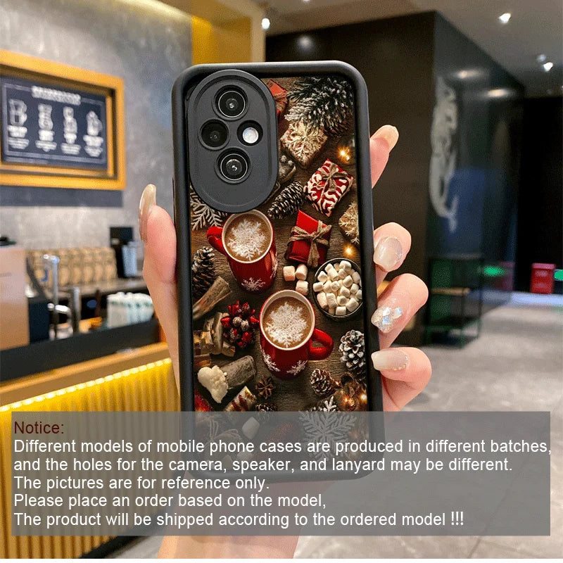 Hot Coffe Cup Christmas Decorate Cartoon Phone Case for Huawei Nova 11i 10 9 7 SE P20 P30 Pro Y70 Y61 Mate 50 40 PRO Soft Cover