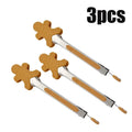 Stainless Steel Christmas Food Tongs Set with Silicone Gingerbread Man Snowman Christmas Tree for Cooking and Kitchen Use