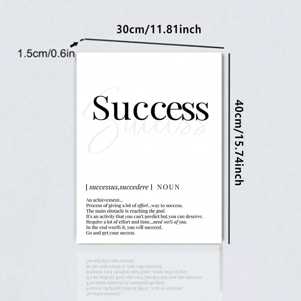 1Pc Motivational Letter Print "Success" Wall Art without Frame, Perfect for Living Room or Study Room Decoration, Canvas, Poster Gifts Birthday Graduation