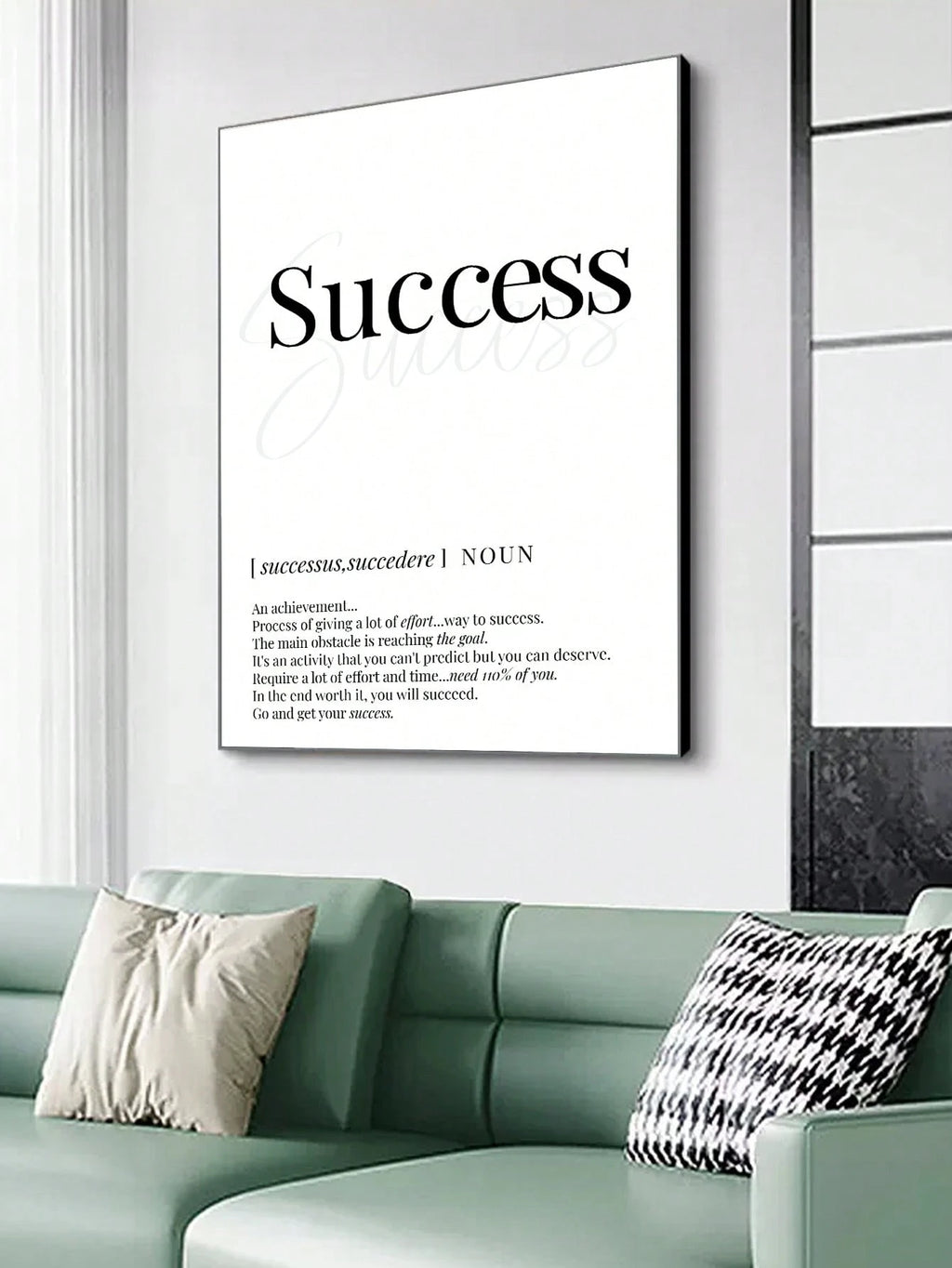 1Pc Motivational Letter Print "Success" Wall Art without Frame, Perfect for Living Room or Study Room Decoration, Canvas, Poster Gifts Birthday Graduation