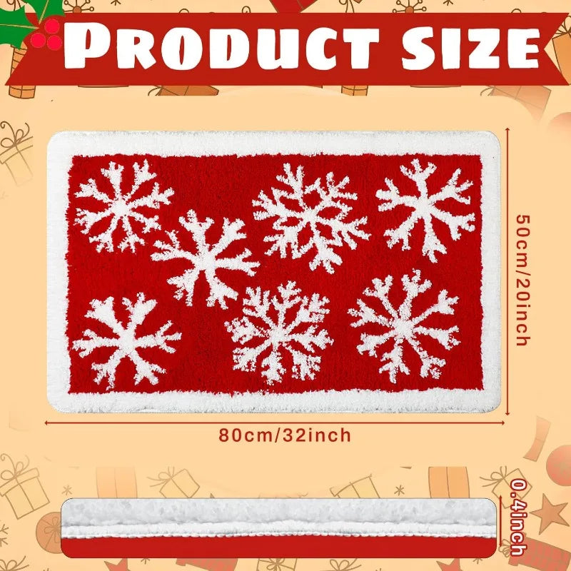 Christmas Floor Mat Absorbent Non Slip Bathroom Kitchen Holiday Decoration