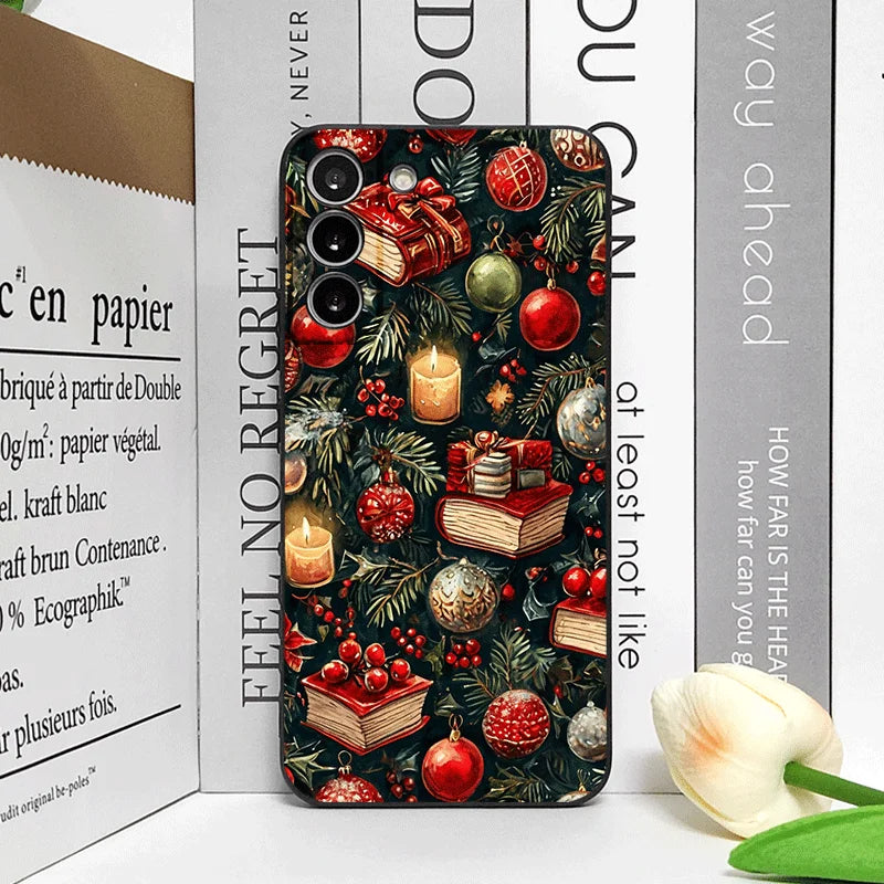 Christmas Decorations Bookshelf Book Print Phone Case for Honor Huawei 200 100 PRO 80 90 70 Lite X9 X8 Magic 7 6 5Pro Soft Cover