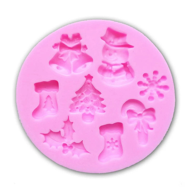 Kitchen Ware Snowflake Snowman Christmas Sock Bells Cooking Tools Cake Decorating Silicone Mold For Baking Fondant Sugar Craft