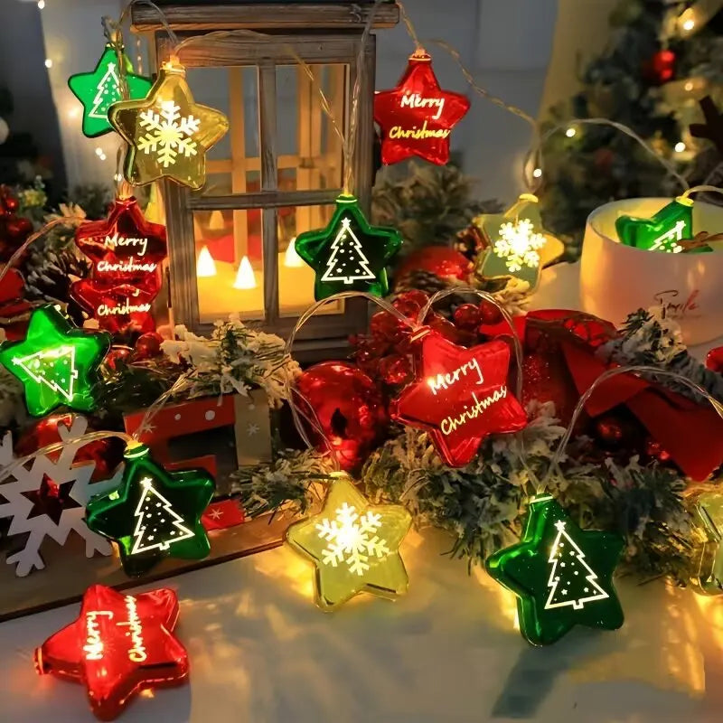 Christmas Decorative String Lights 1.5M 10LED Warm White 2AA Battery Operated LED Lights Merry Christmas Holiday Decor