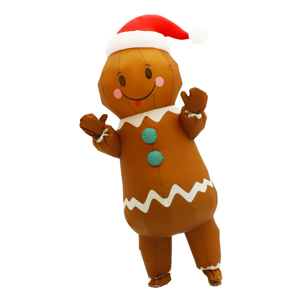 Christmas Funny Inflatable Costumes Gingerbread Man Santa Claus Elf Snowman Tree Penguin Adult  Halloween Carnival Party