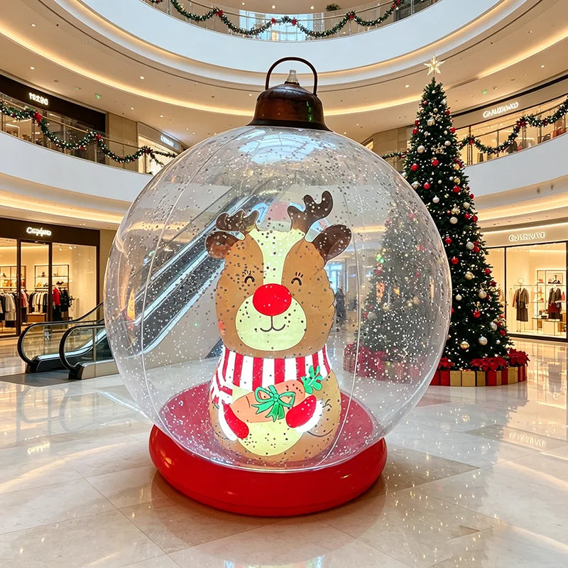 24inch Inflatable Christmas Ball Ornaments, Pvc Snowman Inflatable Christmas Decorative Balls, Suitable for Outdoor Yards, Front Porches, Swimming Pools, Christmas Trees, Inflatable Christmas Ball Decorations