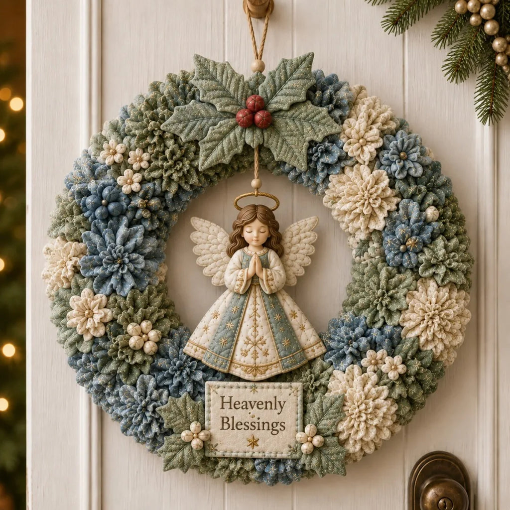 3D Fabric Poke Wreath DIY Kit, Christmas Wreath DIY Kit for Adults,3D Fabric Poke Art Craft Kit,Holiday Wreath Making Kit
