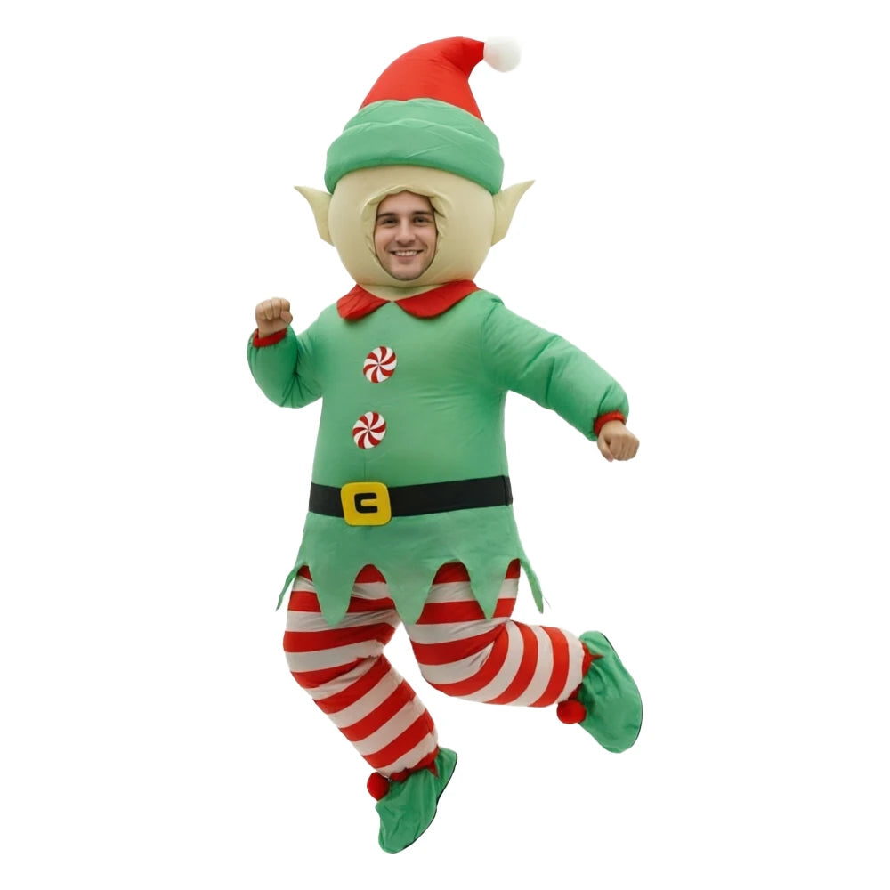 Christmas Funny Inflatable Costumes Gingerbread Man Santa Claus Elf Snowman Tree Penguin Adult  Halloween Carnival Party