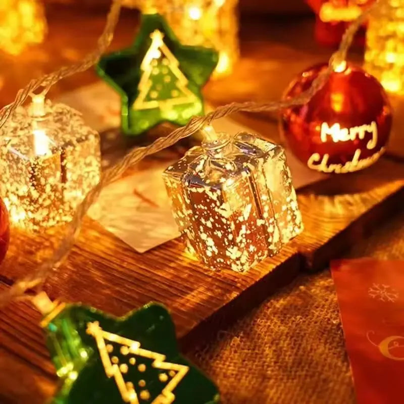 Christmas Decorative String Lights 1.5M 10LED Warm White 2AA Battery Operated LED Lights Merry Christmas Holiday Decor