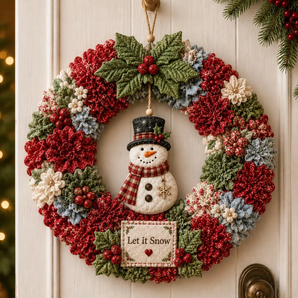 3D Fabric Poke Wreath DIY Kit, Christmas Wreath DIY Kit for Adults,3D Fabric Poke Art Craft Kit,Holiday Wreath Making Kit