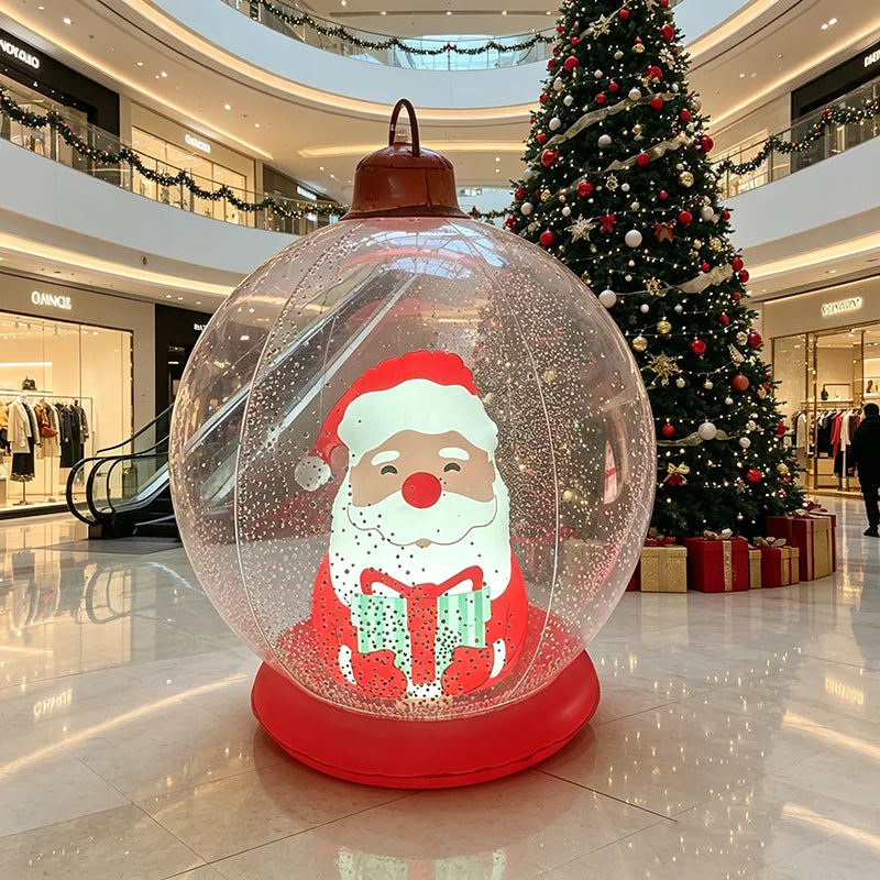 24inch Inflatable Christmas Ball Ornaments, Pvc Snowman Inflatable Christmas Decorative Balls, Suitable for Outdoor Yards, Front Porches, Swimming Pools, Christmas Trees, Inflatable Christmas Ball Decorations